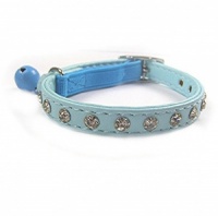 Powder Blue Bling Cat Collar
